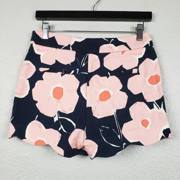 Anthropologie Floral Fitted Shorts Casual Pink Black Short - 0 - Picture 2 of 5